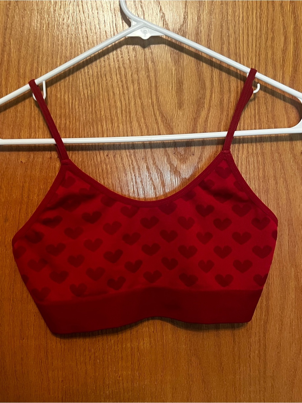 Red Heart-Pattern Bralette Tank Top - Women Intimates & Sleepwear